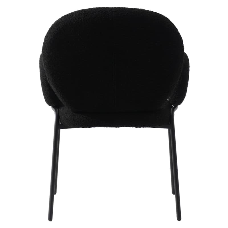 Celestial Boucle Upholstered Iron Dining Chairs Set of 2 by LeisureMod