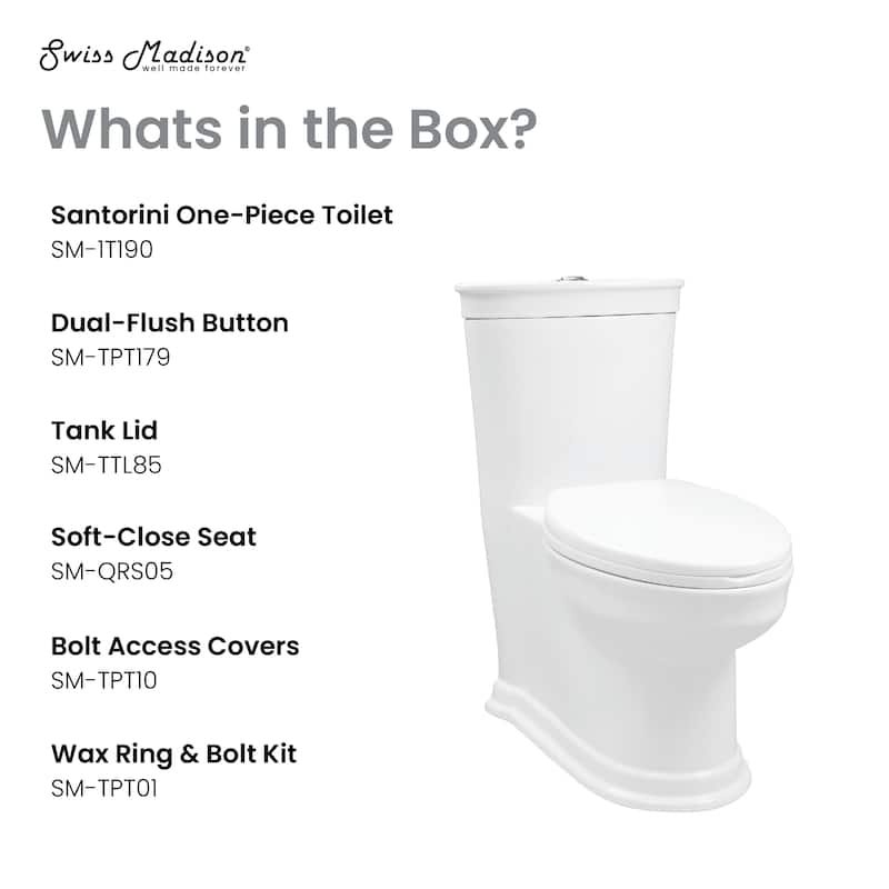 Celeste One-Piece Elongated Toilet Dual-Flush 1.1/1.6 Gpf - 30.7" x 16.25" 30.25"