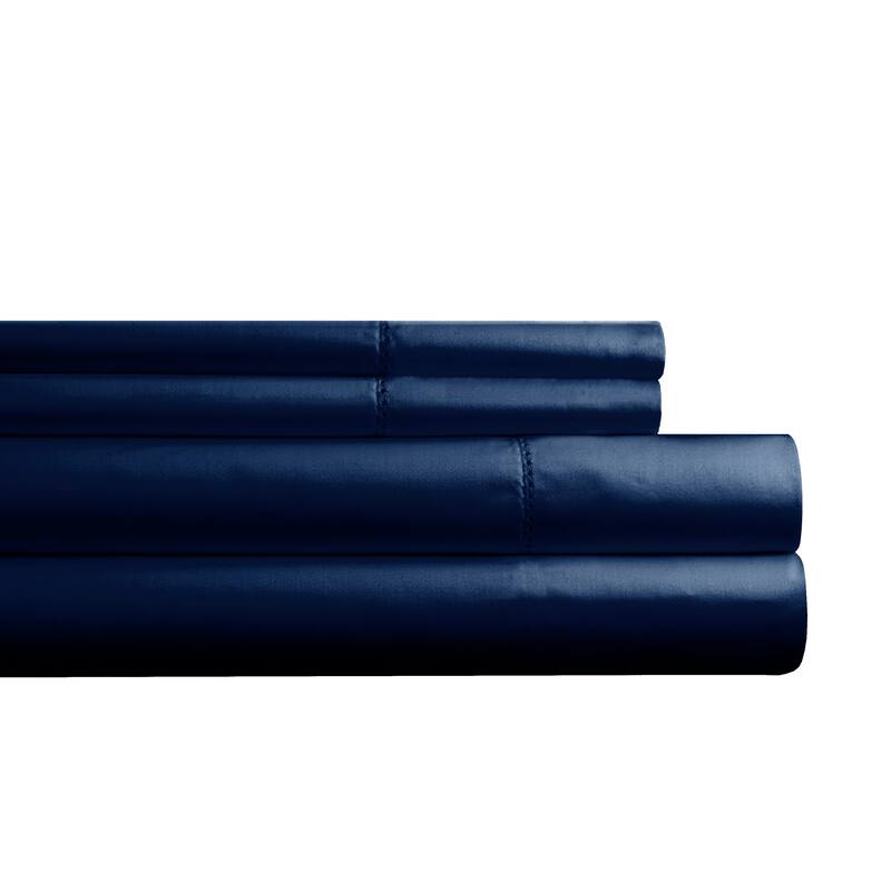 Pointehaven 525 Thread Count Long Staple Soft Cotton Oversized Sheet Sets - Queen - Midnight Blue