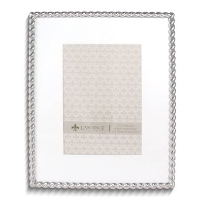 Curata Silver-Tone Rope 8x10 Metal Frame Matted For 5x7 Photo