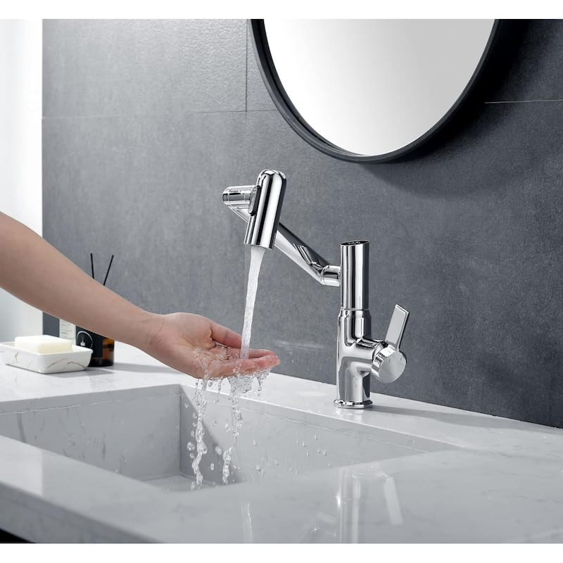 Lefton Rotatable Bathroom Faucet with Temperature Display in Fahrenheit (Batteries-Free), BF2204