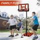 preview thumbnail 21 of 24, Portable Adjustable Height Basketball Hoop with 44" Backboard, Wheels