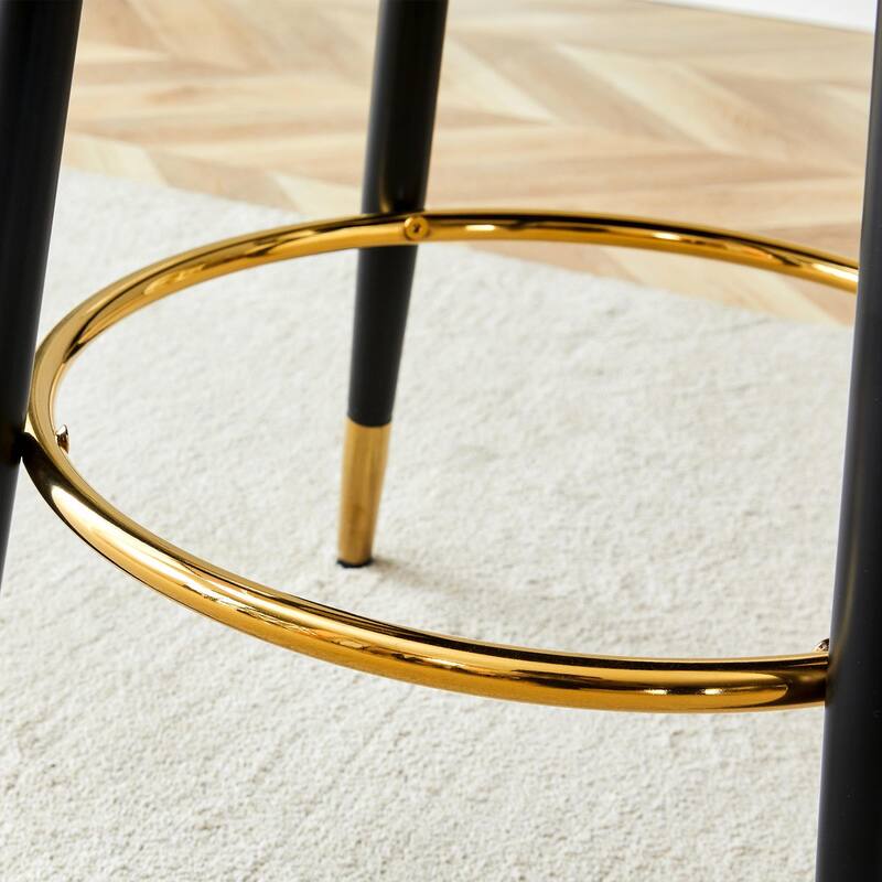 360° Rotatable Bar Chair with Modern PU Upholstery and Metal Legs