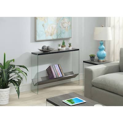 Convenience Concepts SoHo Glass V Console Table with Shelf