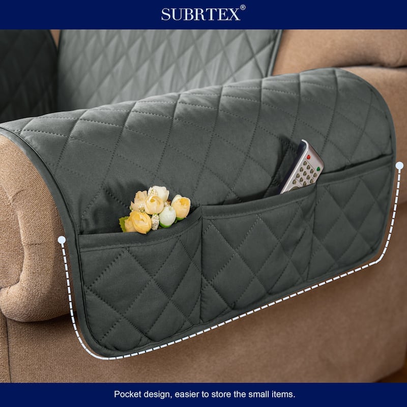 Subrtex Reversible Sofa Couch Cover Quilted Slipcover Furniture Protector