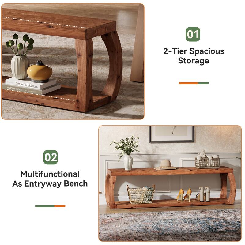 59.06" Solid Wood Dining Bench for Dining Room, Kitchen