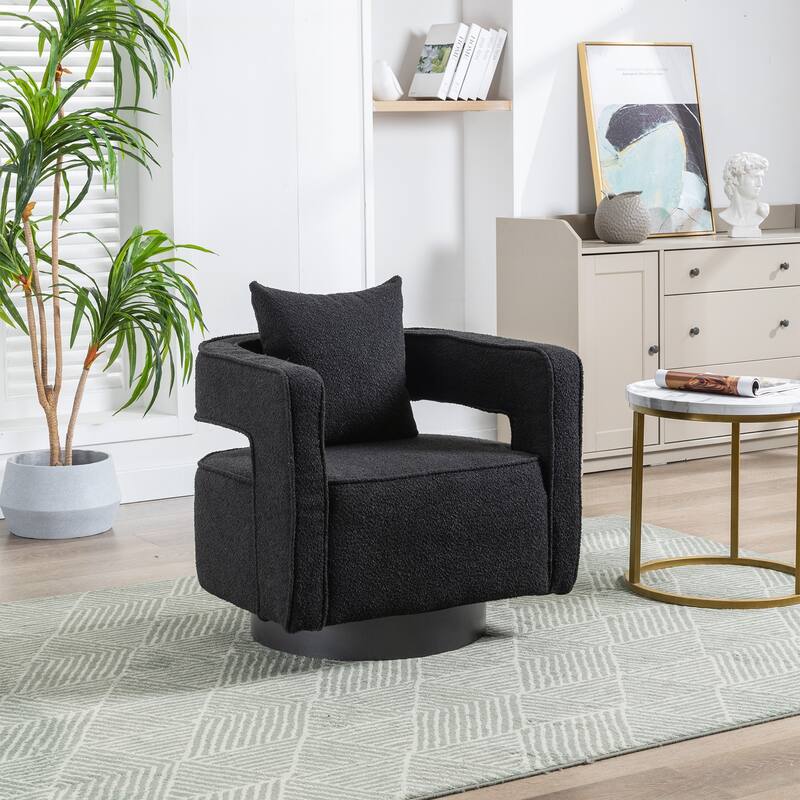 Swivel Accent Open Back Chair Modern Comfy Sofa Chair With Base For Nursery Bedroom Living Room Hotel Office