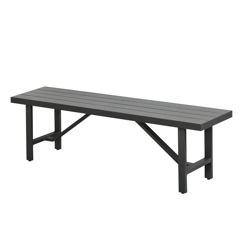 Navarro Outdoor Aluminum Dining Bench, Mocha