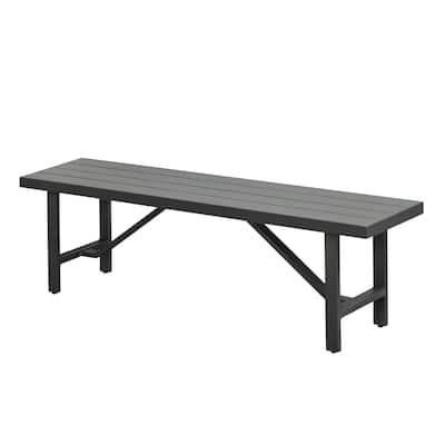 Navarro Outdoor Aluminum Dining Bench, Mocha