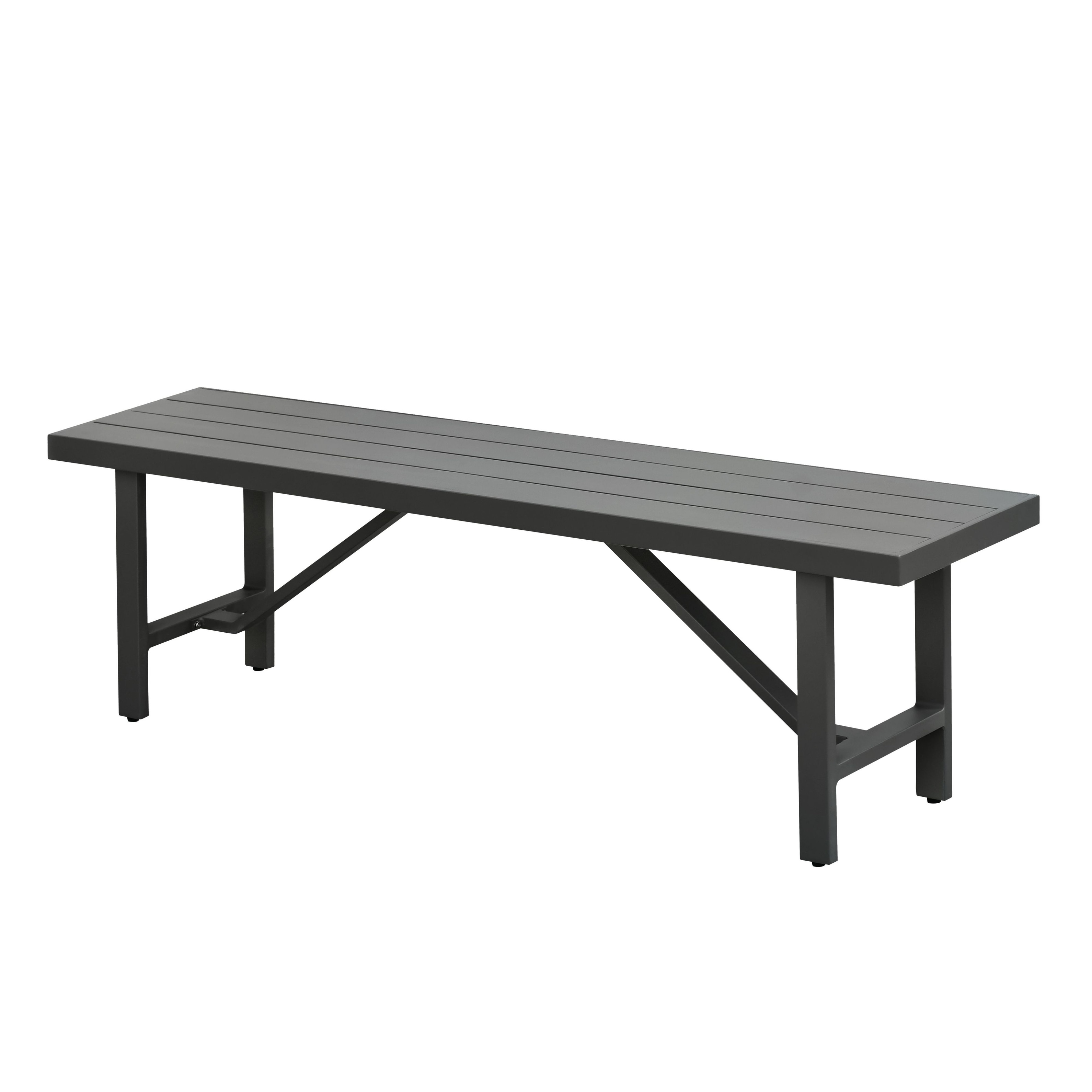 Navarro Outdoor Aluminum Dining Bench, Mocha