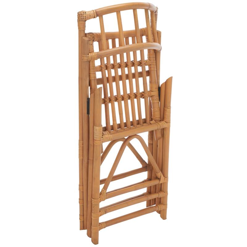 SAFAVIEH Maja Black Rattan Folding Accent Chair Set of 2 (Fully Assembled) - 19Wx28Dx35H