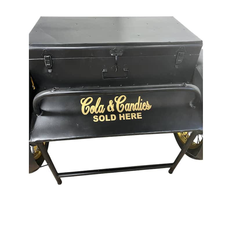 Black Old Time Delivery Box Table with Storage - 28" W x 37.5" D x 27" H