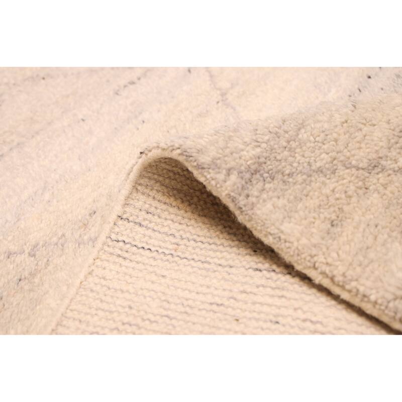 ECARPETGALLERY Hand-knotted Tangier Light Grey Wool Rug - 8'0 x 9'10