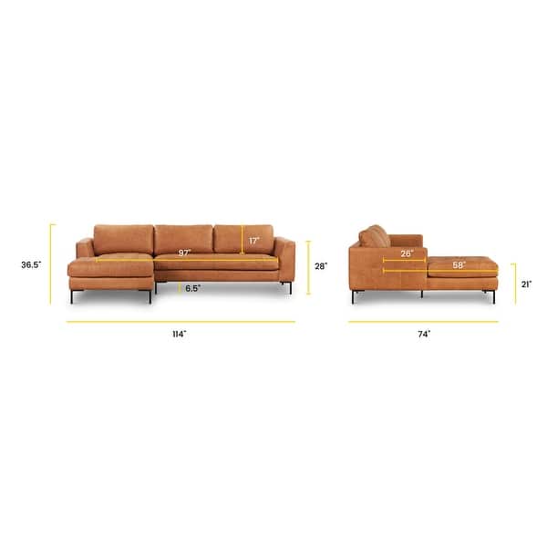 dimension image slide 8 of 9, Poly & Bark Calle Left-Facing Sectional