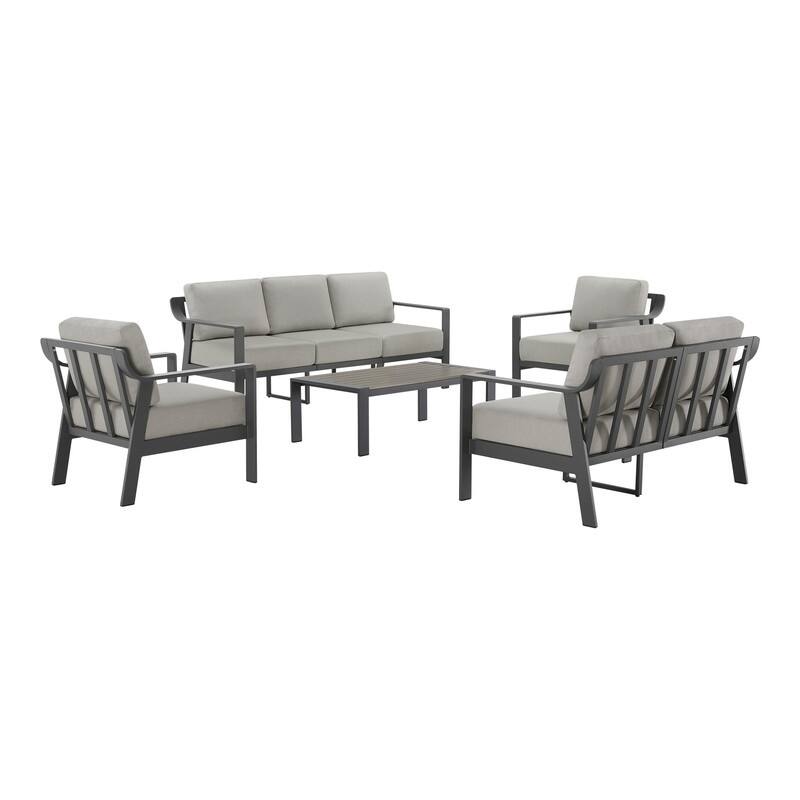 Spruce & Spring Outdoor Patio Furniture Set Aluminum Sofa Accent Chair