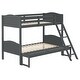 preview thumbnail 27 of 25, Elegant Twin over Full Bunk Bed with Camelback Headboard, Angled Ladder, Guardrails & Mission-Style Design