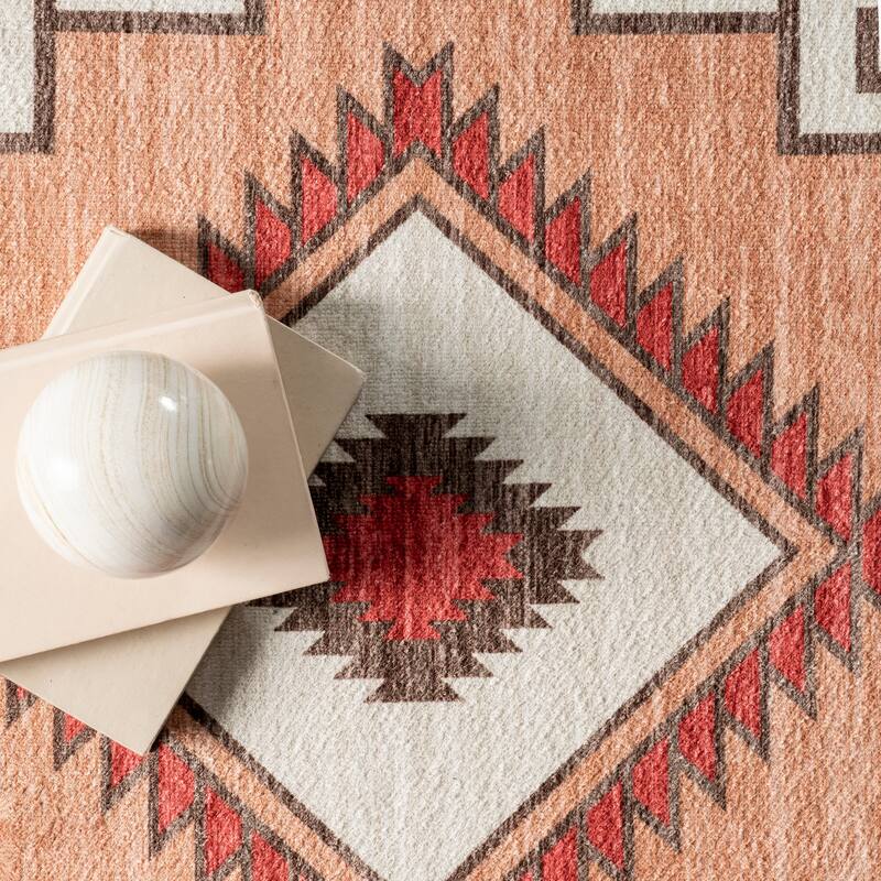 Nuloom Imelda SpinClean Aztec Machine Washable Area Rug