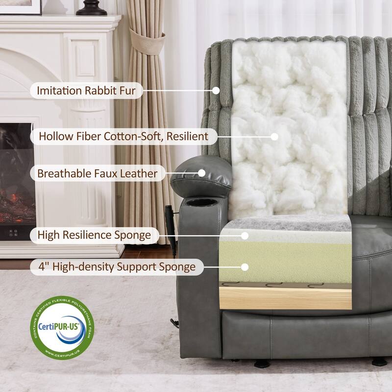 MCombo 180° Lay Flat Power Lift Recliner Chair for Elderly, Dual Motor Lift Chair with Full-Body Heating for Sleeping