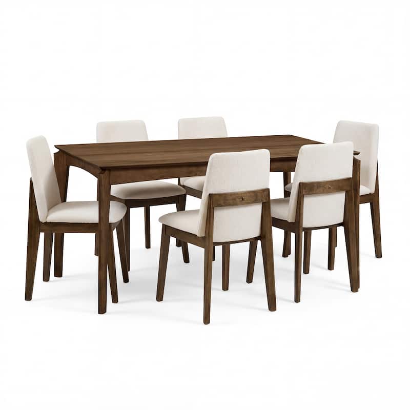 Christopher Knight Home - Westford Mid-Century 7-Piece Dining Set with Wood Upholstered Chairs
