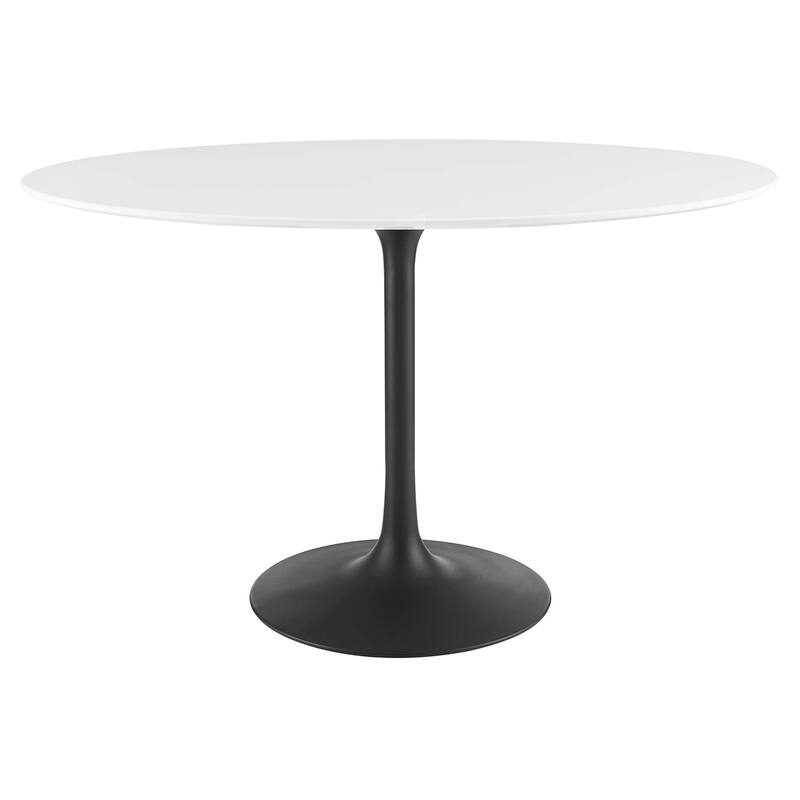 Lippa 48" Oval Wood Top Dining Table - Black White - N/A