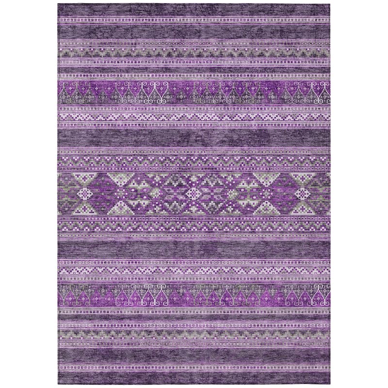 Machine Washable Indoor/ Outdoor Chantille Boho Tribal Rug