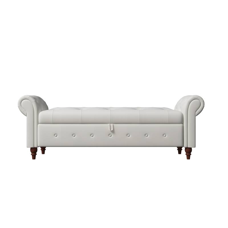 Modern Storage Bed Bench,Shoe Bench,Footrest with Rolled Arms