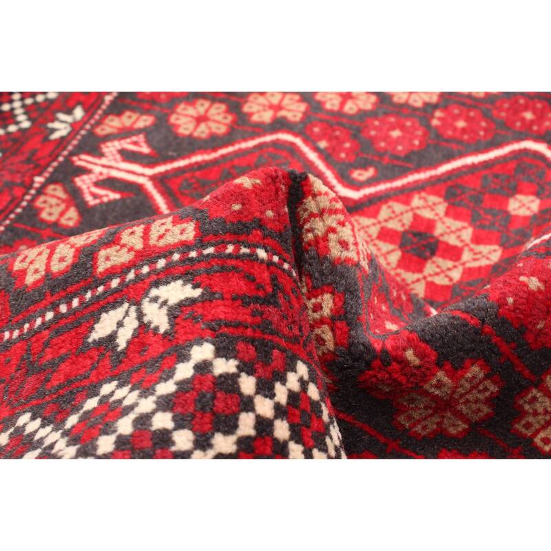 ECARPETGALLERY Hand-knotted Teimani Red Wool Rug - 2'11 x 4'10