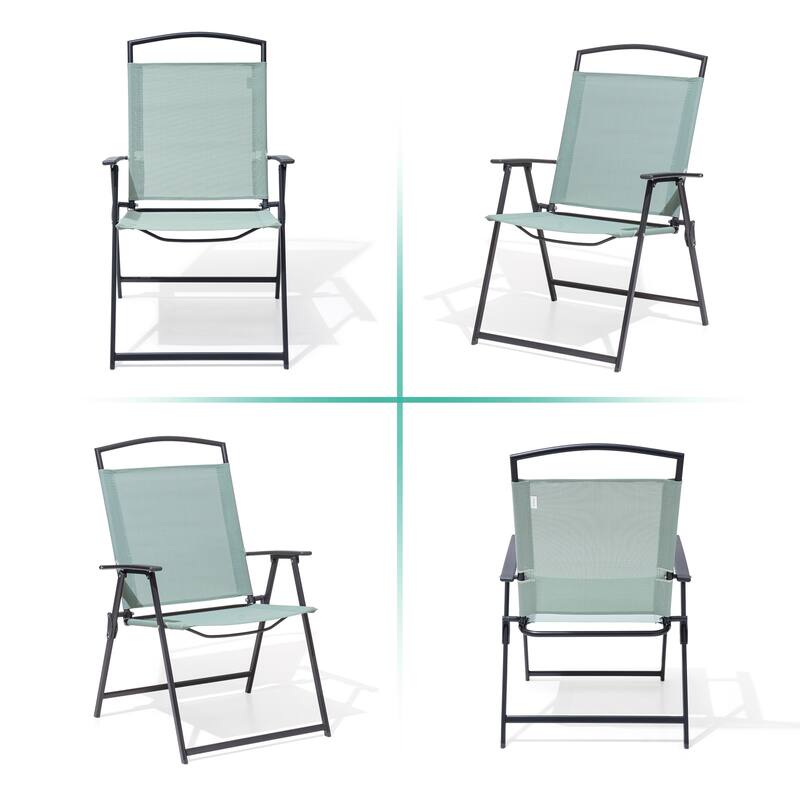 Outdoor Patio Portable Folding Chairs Club Chairs with Armrest - See Picture