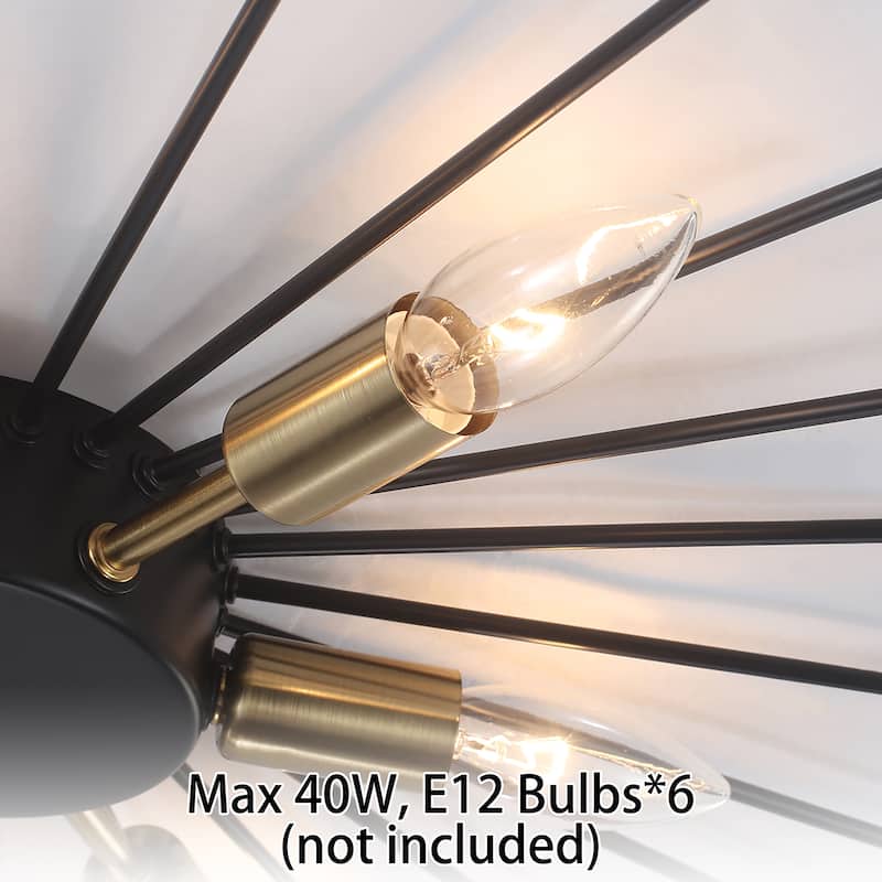 Starsky Contemporary 6-Light Sputnik Geometric Flush Mount