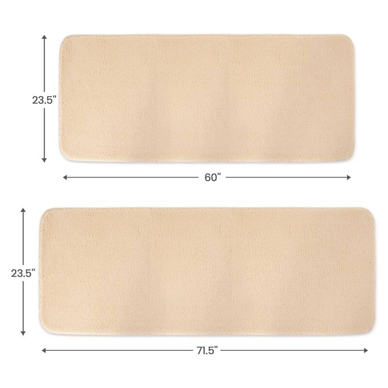 Non-skid Washable Kitchen Runner Rugs (Set of 2) - Set of 44 x 24 and 31.5 x 20 Inches