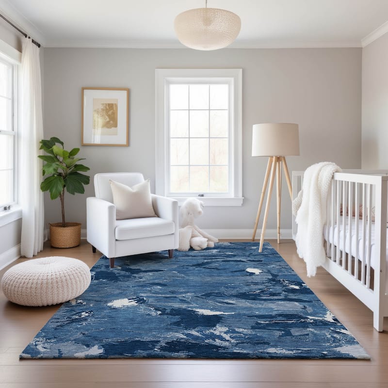 Premium Washable Super Soft Contemporary Brushstrokes Mayfield Rug