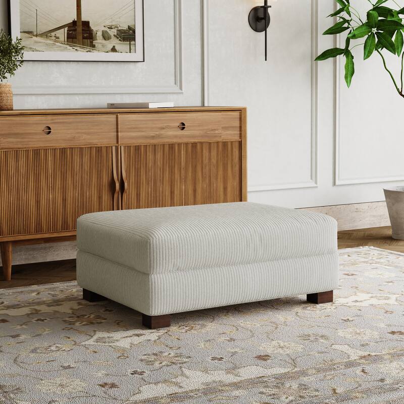 Rectangle Corduroy Ottoman for Living Room