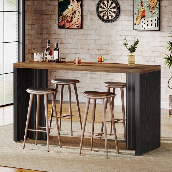 Home Bar Unit, 55.12-Inch Bar Table - 55.12