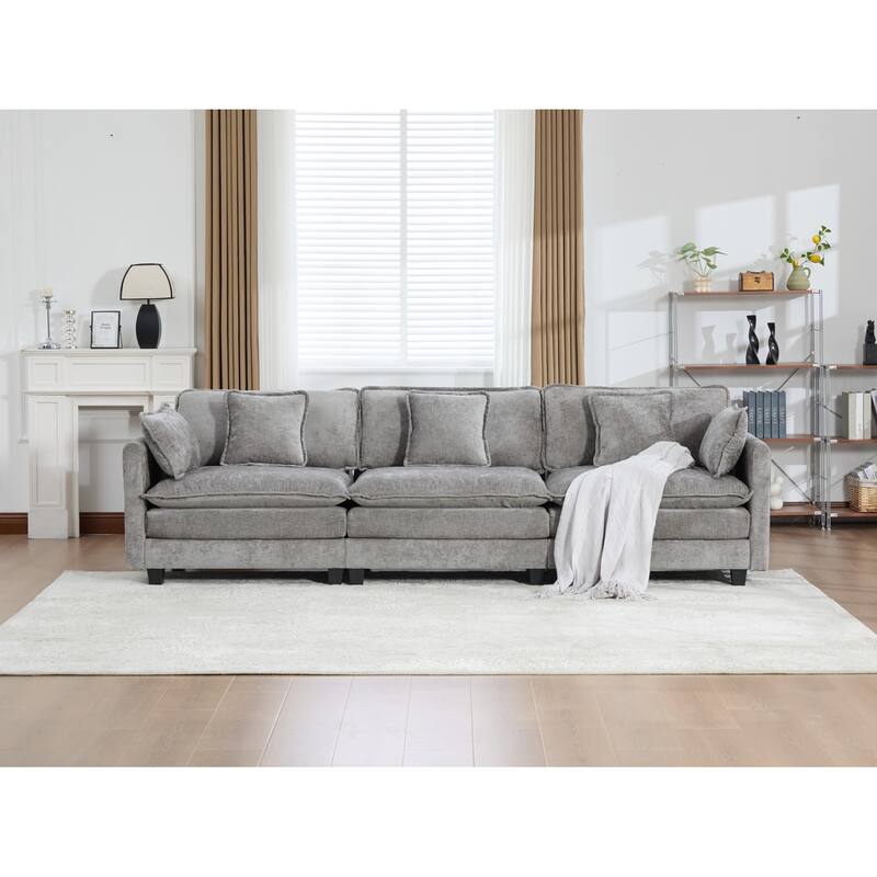 Cloud Sofa 3 Seats,Modern Sectional Couch,Comfy Double Layer Upholstered Seat Cushion