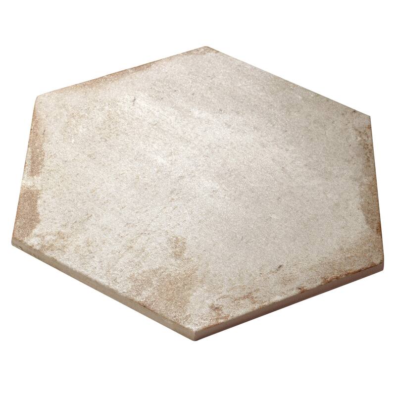 Merola Tile D'Anticatto Hex Bianco 11" x 12-3/4" Porcelain Floor and Wall Tile