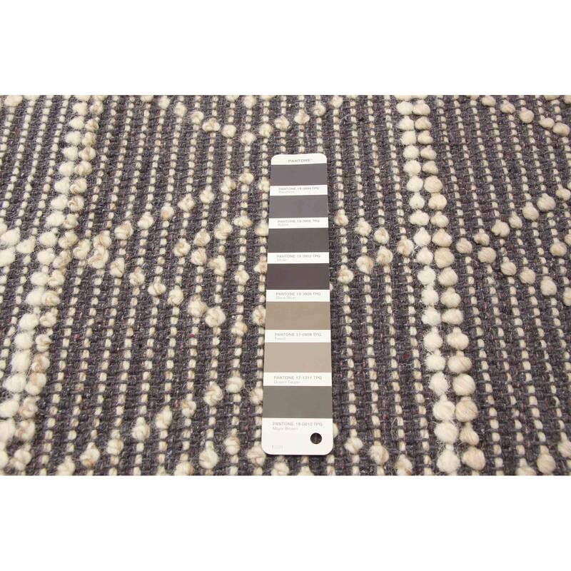 ECARPETGALLERY Braid weave Sienna Grey Wool Rug - 5'1 x 8'2