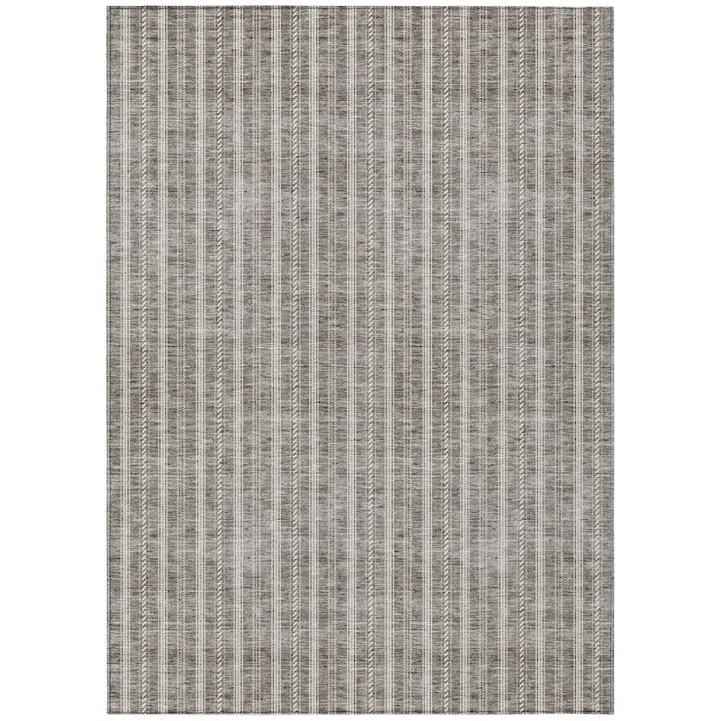Machine Washable Indoor/ Outdoor Chantille Stripe Twist Rug