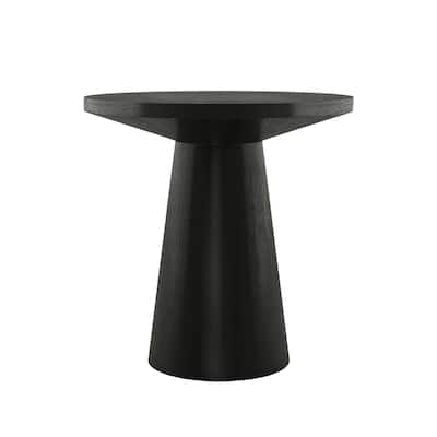 Round End Table with Pedestal Base