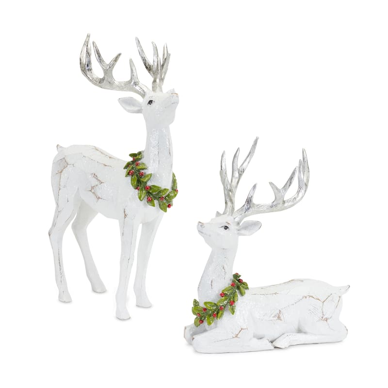 Deer Figurine (Set of 2) - White