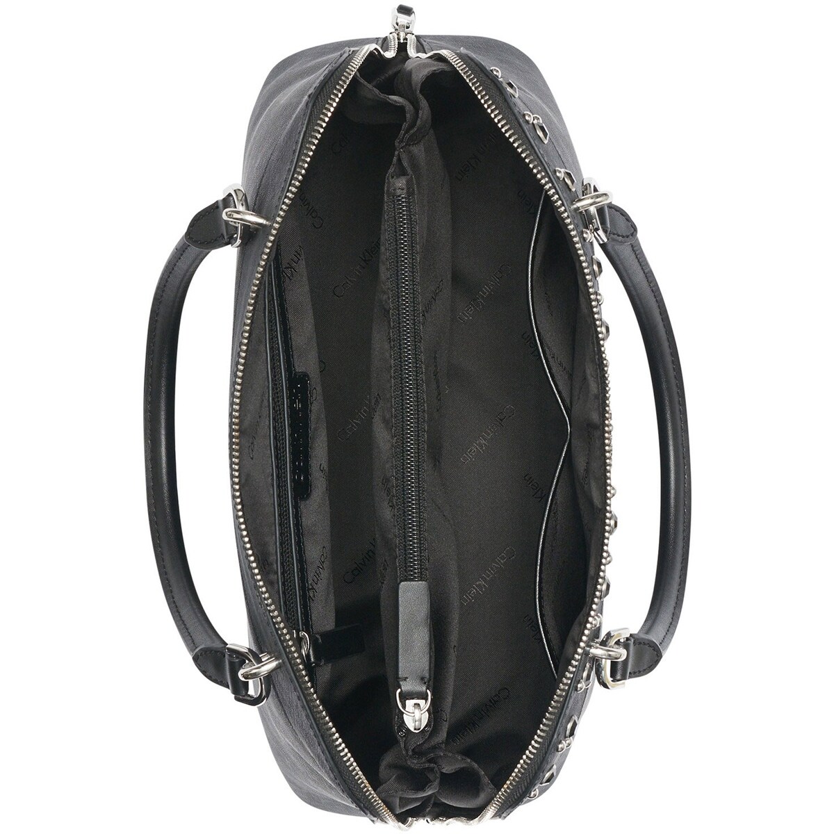 calvin klein susan saffiano leather satchel