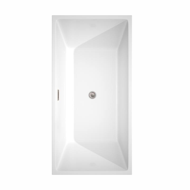 Wyndham Collection Sara 63-inch White Freestanding Soaking Bathtub