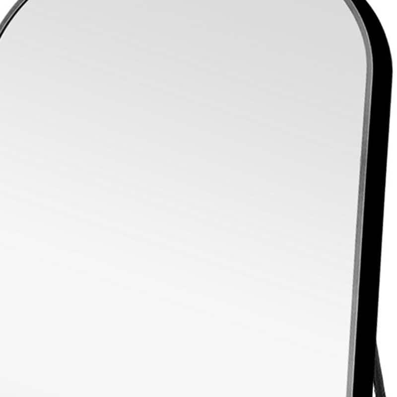 HomeRoots 71" Black Arch Metal Framed Freestanding Standing Mirror - 31.5" W x 1.18" D x 70.87" H