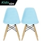 preview thumbnail 13 of 17, Set of Two Kids Toddler Chair Side Armless Natural Wood Legs Eiffel For Kitchen Desk Work Bedroom Playroom Preschool Blue