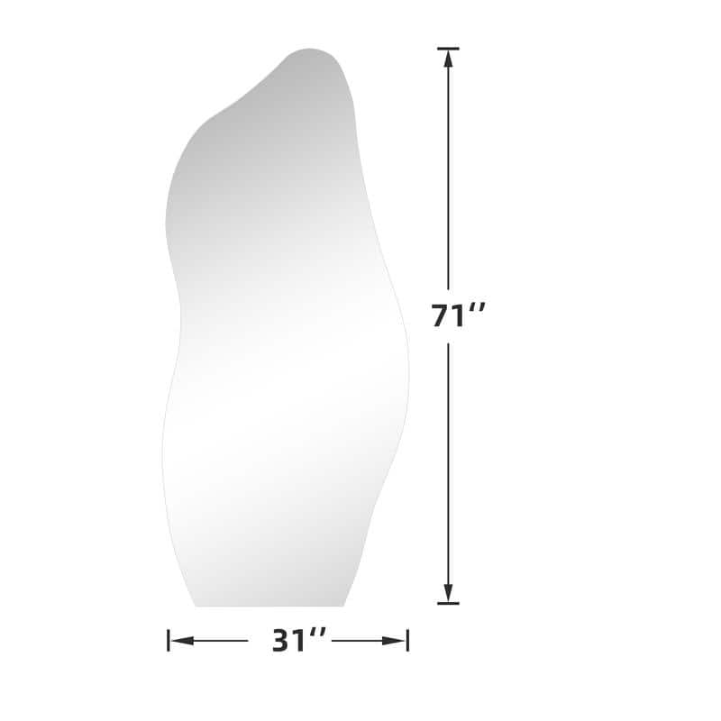 Irregular Cloud Frameless Wall Mirror Wall Mounted Modern Decorative Hanging for Bathroom Bedroom Living Room Entryway