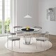 preview thumbnail 23 of 28, Veronica 48 inch Glass and Walnut Wood Round Dining Table with Metal Base
