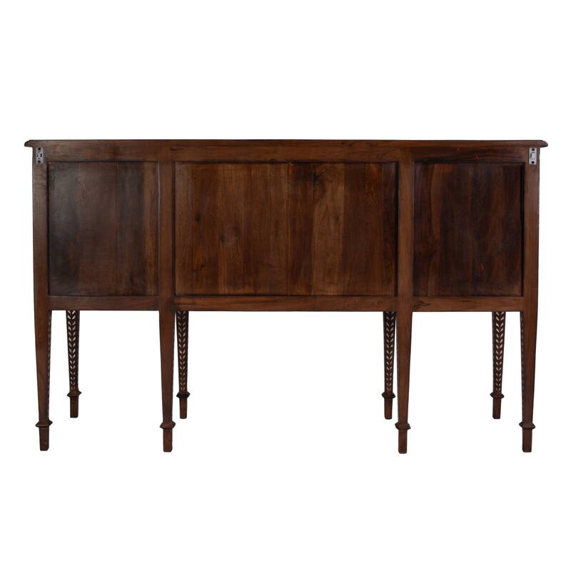 Manali 60 in. W Rectangular Mother of Pearl and Wood 4 Drawer 2 Door Console Table