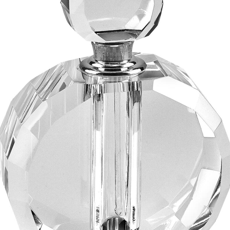 HomeRoots 5" Clear Crystal Decorative Perfume Bottle - 4.75" x 1.75" x 3.25"