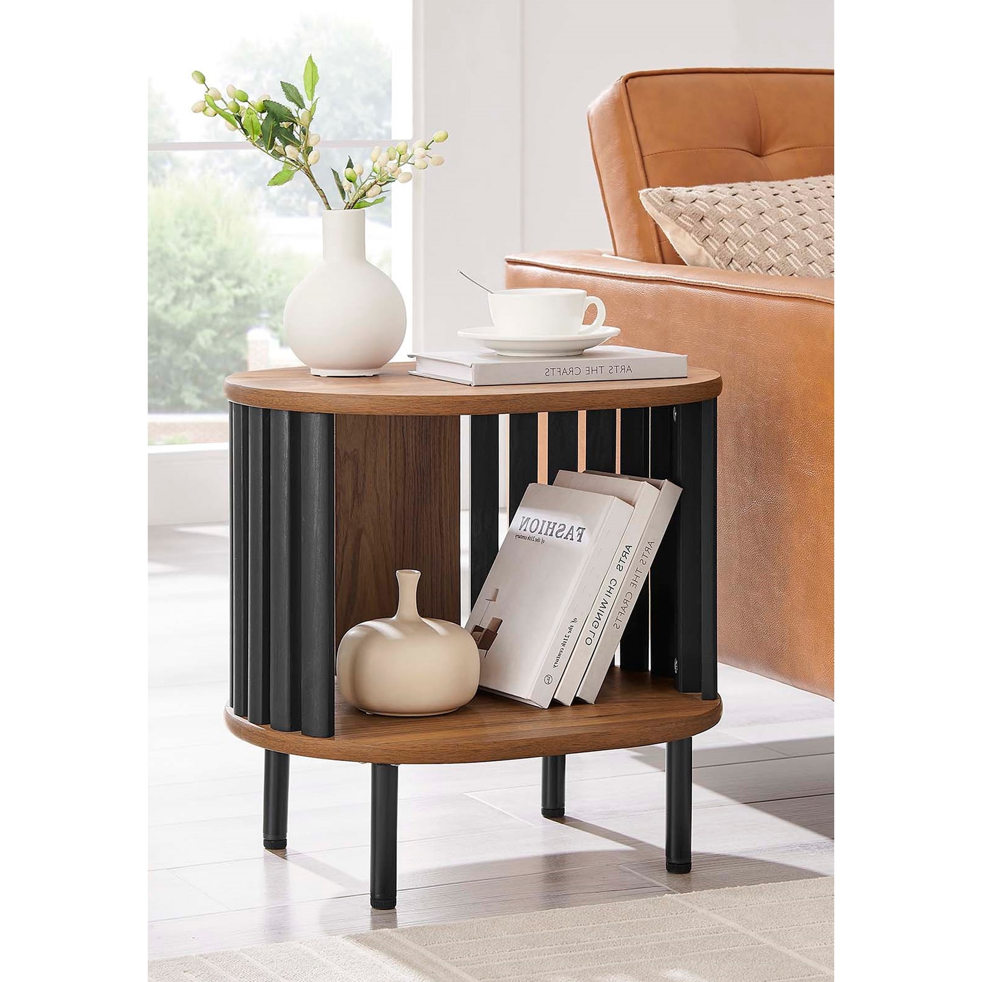 Collins Modern Two-tone Wooden Accent End Table with Shelf