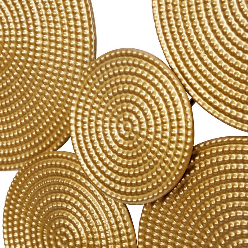 Metal Plate Wall Decor with Textured Circles - Gold or Black - CosmoLiving by Cosmopolitan