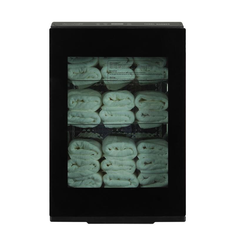 Stainless Steel Towel Warmer (60L) for Salon Spa Beauty Massage Use, with Glass Door - N/A - Steamers - Black
